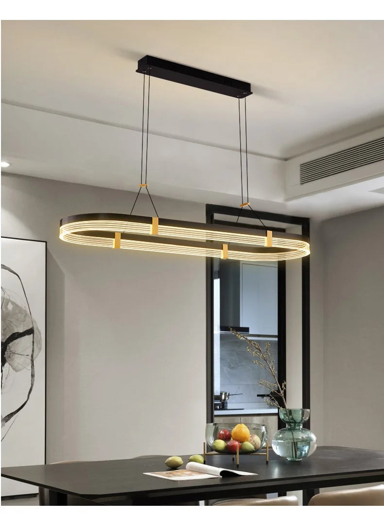 Modern Designerpendel – Guld & Svart Lampa för Restaurang, Bar & Matplats