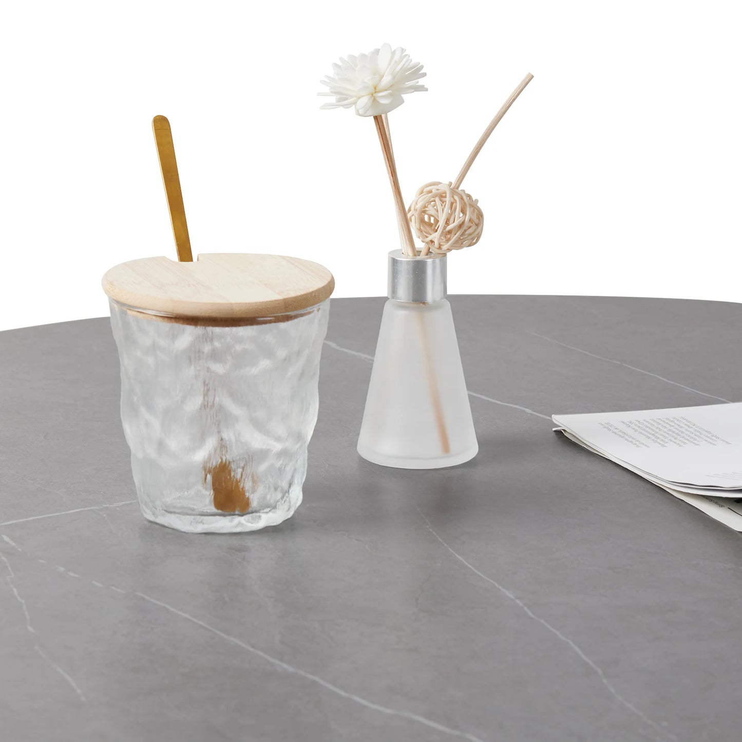 LUVODI Runda Soffbord – 2-pack i Svart & Mörkgrå med Metallben