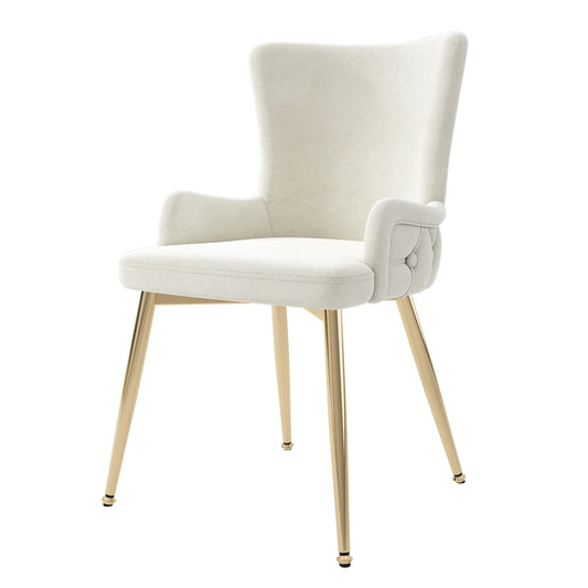 2-pack Sammetstolar med Guldben – Modern Design för Vardagsrum & Sovrum, Beige