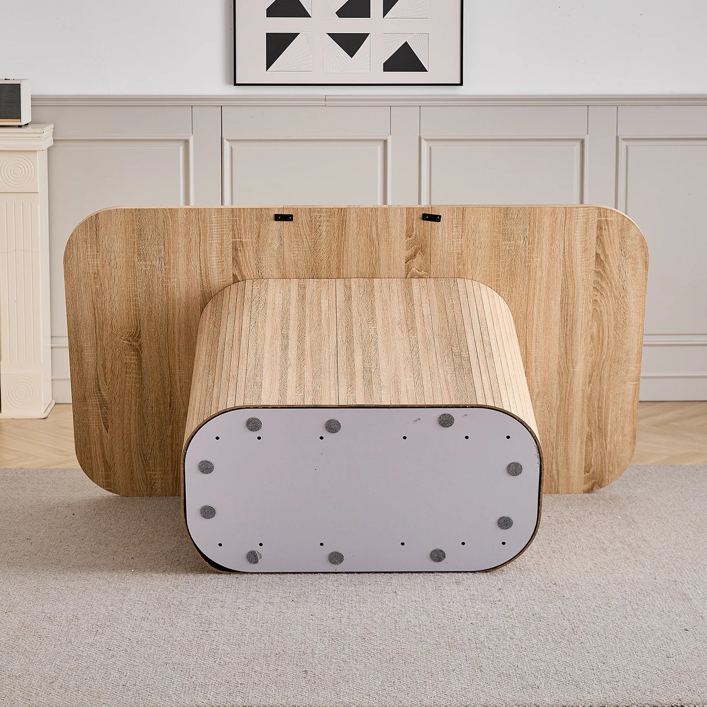 Nordic matbord i massivt trä, rektangulärt, 160 × 90 cm, för 4–6 personer