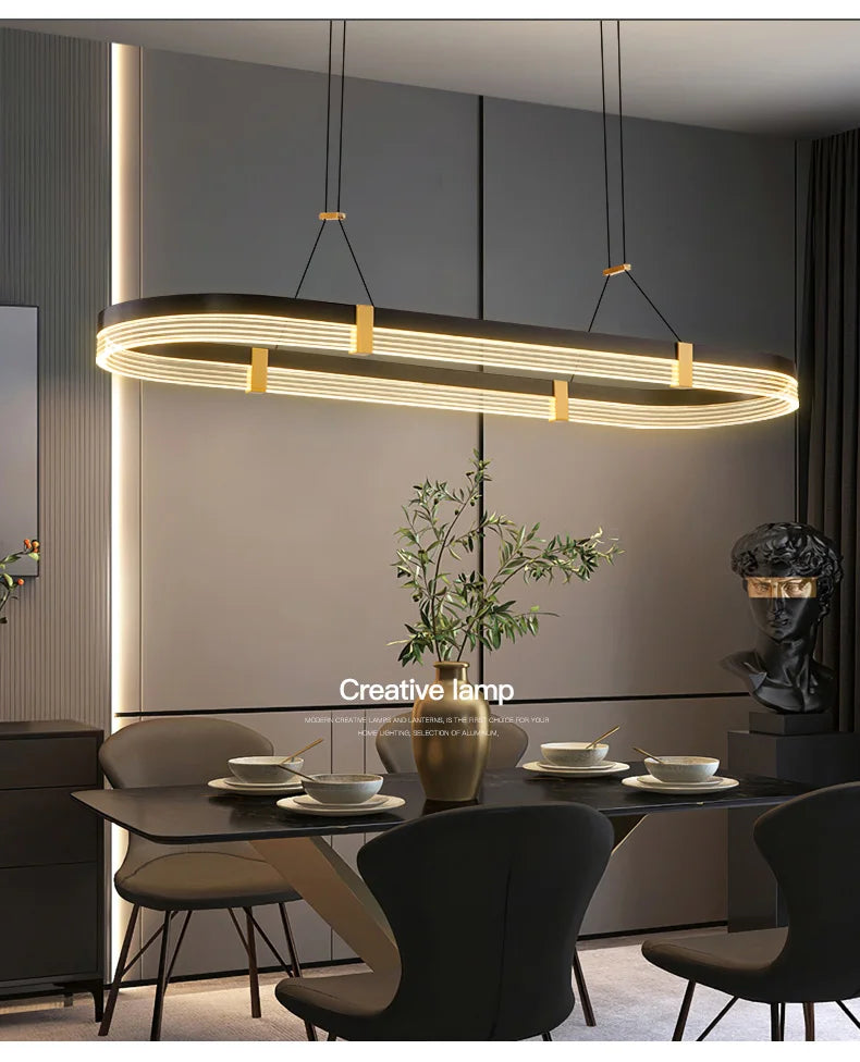 Modern Designerpendel – Guld & Svart Lampa för Restaurang, Bar & Matplats