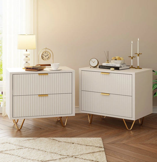 Rosahqnda Sängbord – 2-pack | Modern Marockansk Stil med Förvaring