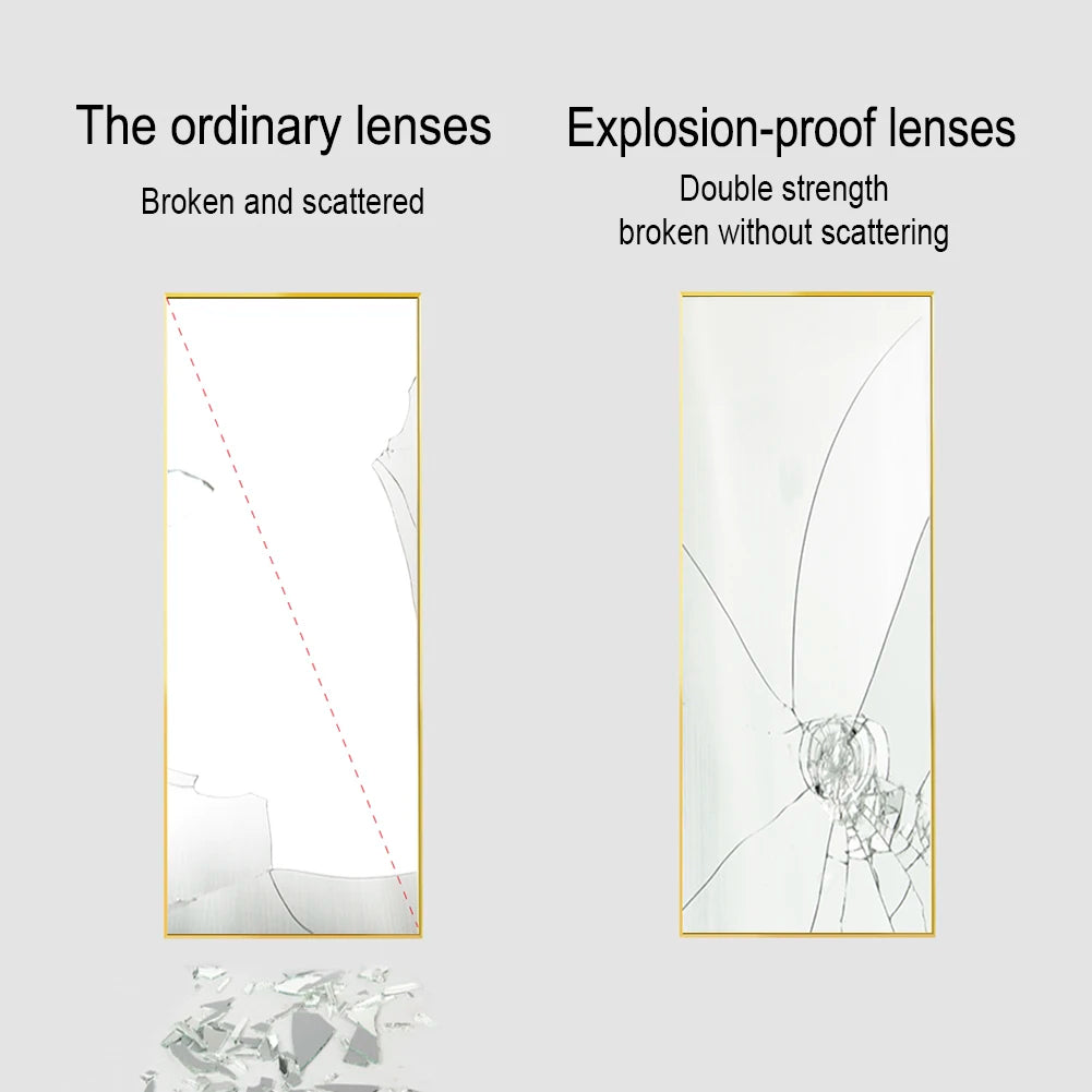 Anajqaqia Helkroppsspegel – 150 × 40 cm med Guldfärgad Metallram