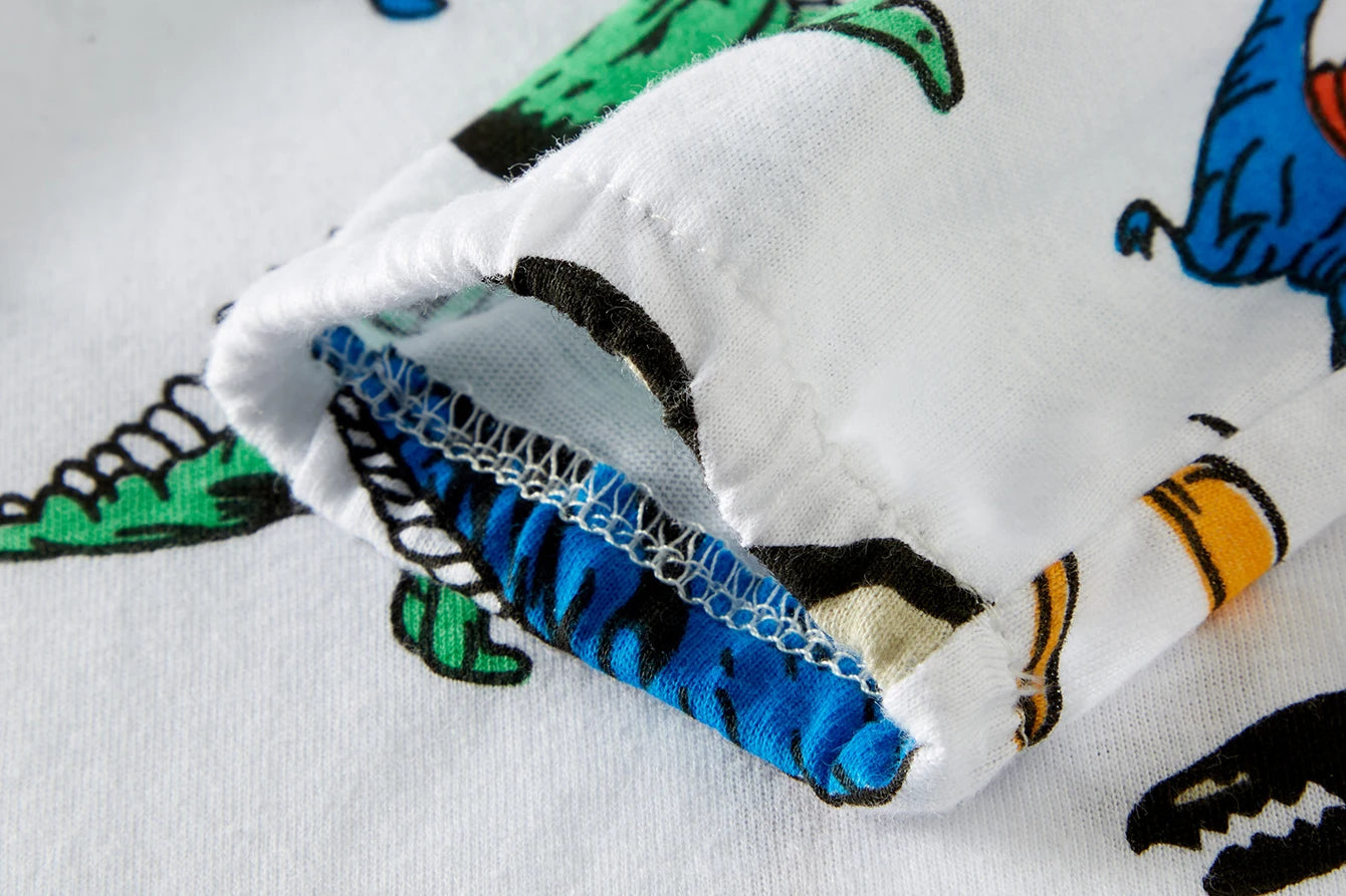 Bomullspyjamas för Pojkar – Dinosaurieprint, Mjuk & Andningsbar (1–8 år)