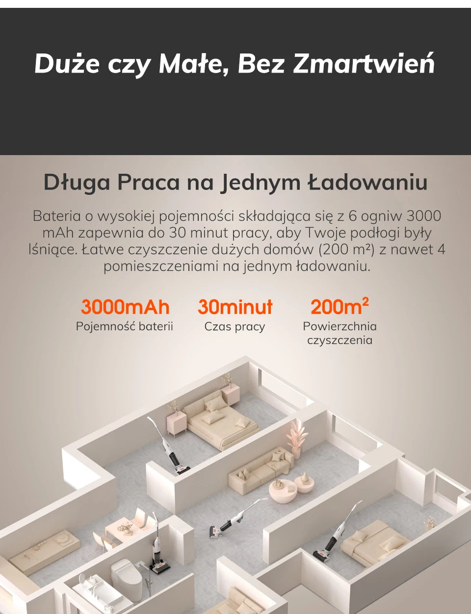 ILIFE W90 Sladdlös våt- och torrdammsugare, 5500Pa sugkraft, 1 min självrengöring, stor dubbel vattentank