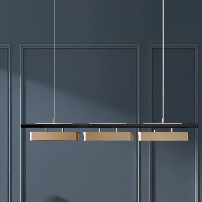 Modern minimalistisk LED-pendellampa – lång kromad taklampa för bord, kök och vardagsrum