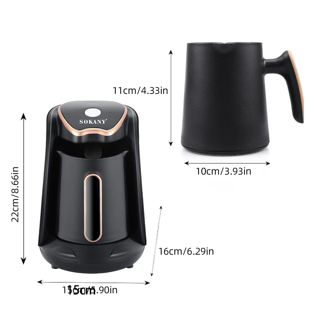 SOKANY Elektrisk Turkisk Kaffebryggare med Kopp – 600W Snabbuppvärmning