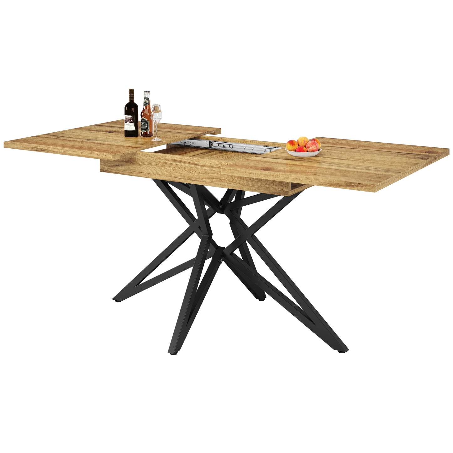 🍽️ Utdragbart Matbord 120–160 cm – Modern Design med Stjärnformade Ben