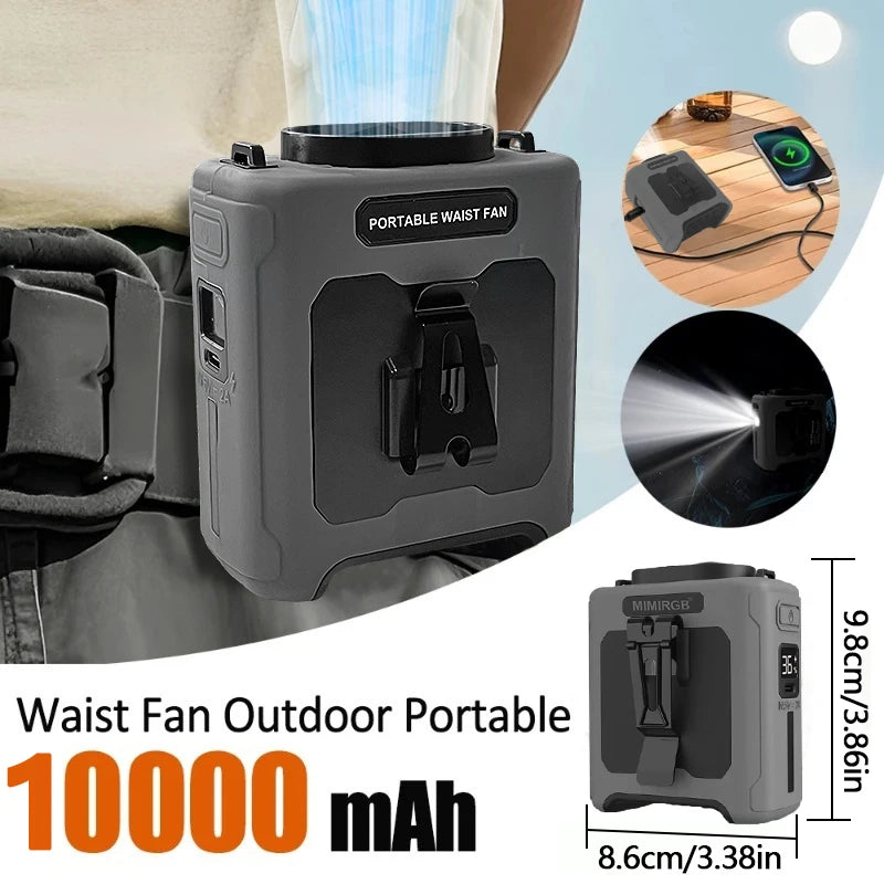 Portabel Midjefläkt 10000mAh