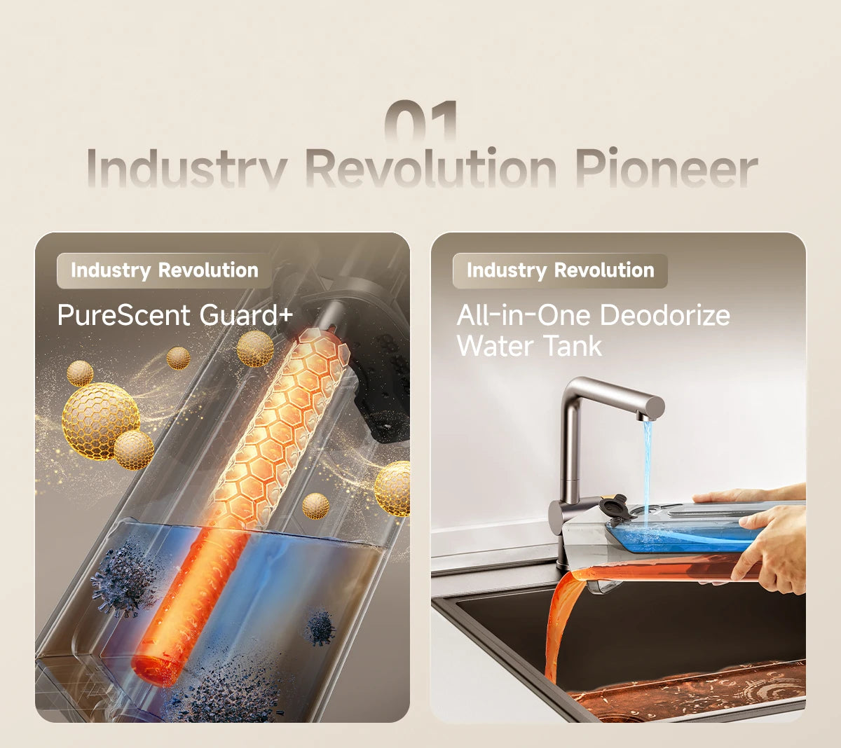 UWANT D500 Sladdlös Våt Torr Dammsugare 17000Pa 65C Självrengöring