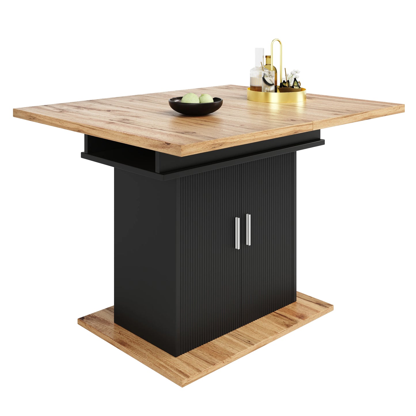 Utdragbart Matbord med Förvaring – 140 × 70 cm för Kök & Vardagsrum