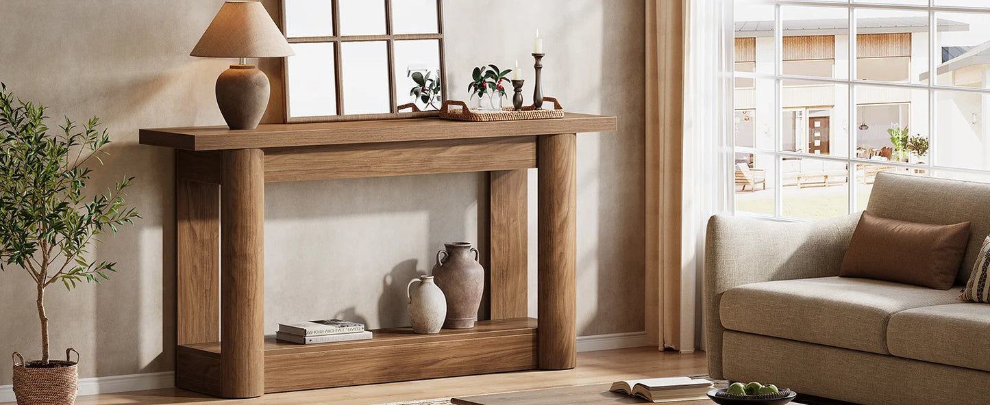 Tribesigns Konsolbord – Rustik Lantstil med Förvaring (160 cm)