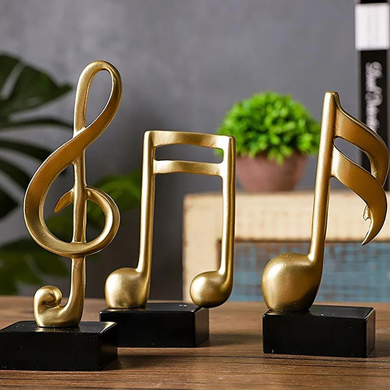 🎵 JETTING Musiknot Dekoration i Resin – Konstnärlig Ornament för Hem & Kontor