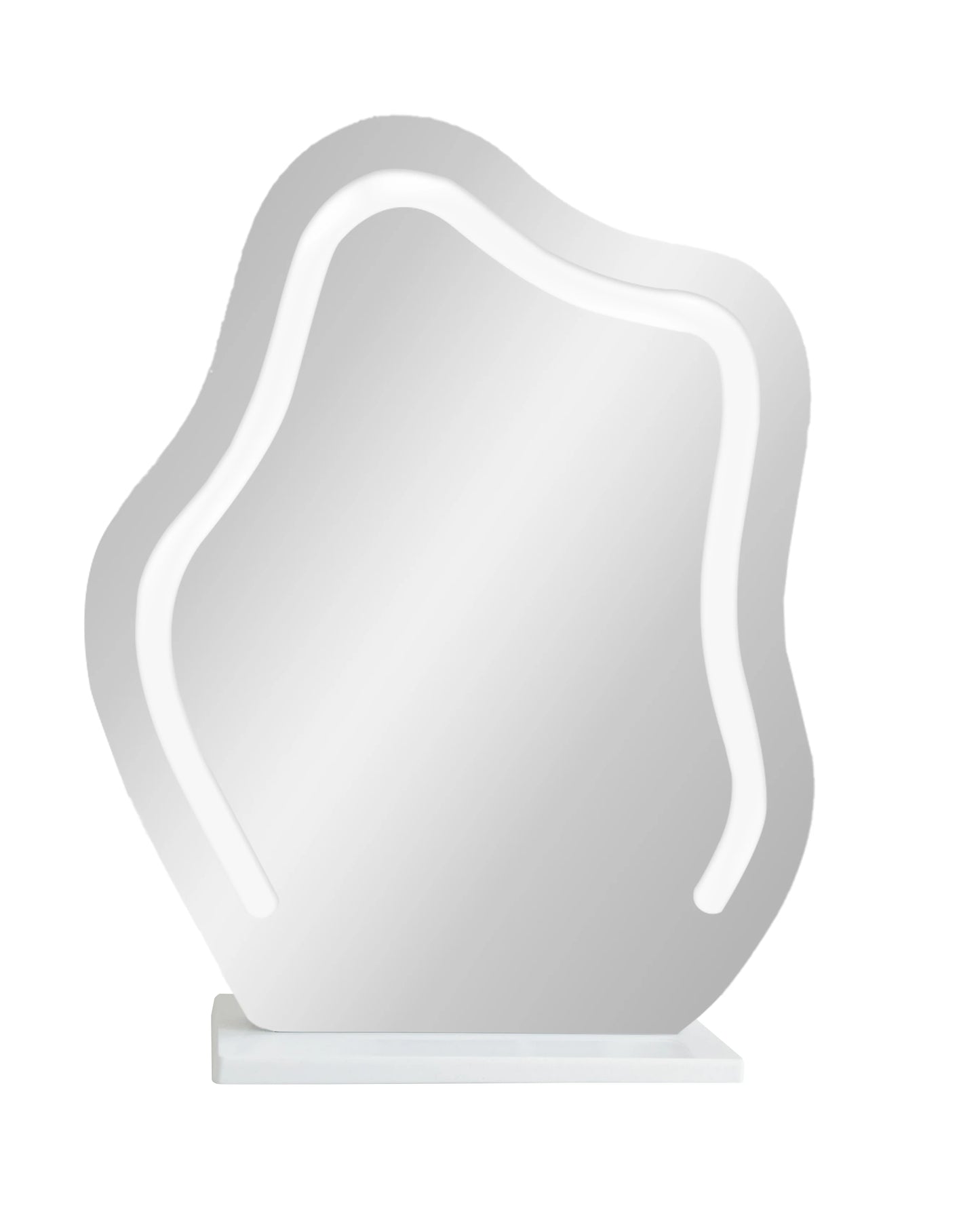 Sminkbord med LED-spegel – Modern Vit Design med Utdragbar Funktion