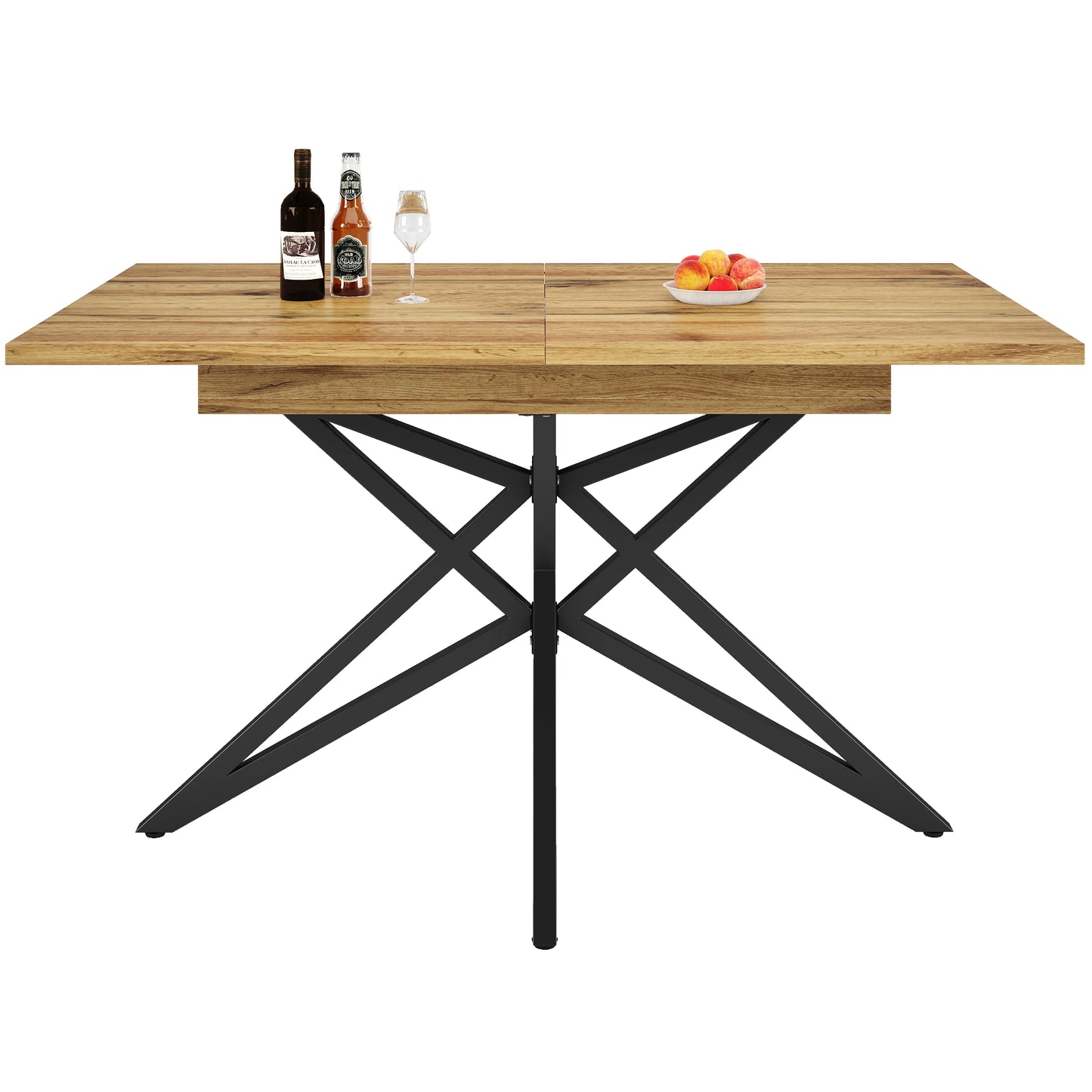 🍽️ Utdragbart Matbord 120–160 cm – Modern Design med Stjärnformade Ben