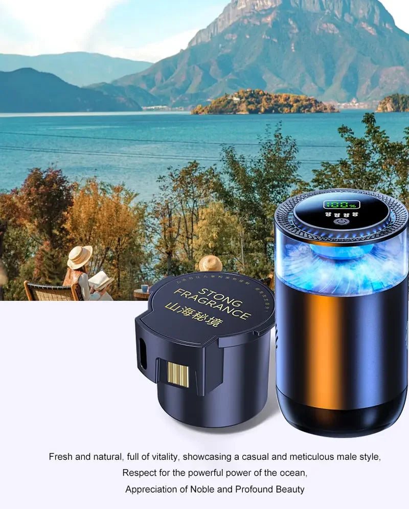 Elektrisk Bilparfym med Digital Display – Ocean Doft & Aromaterapi för bilens interiör