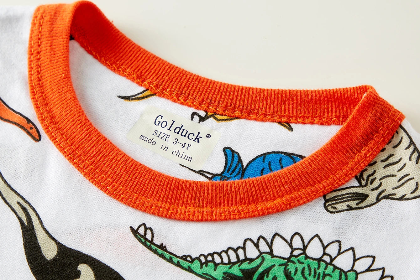 Bomullspyjamas för Pojkar – Dinosaurieprint, Mjuk & Andningsbar (1–8 år)