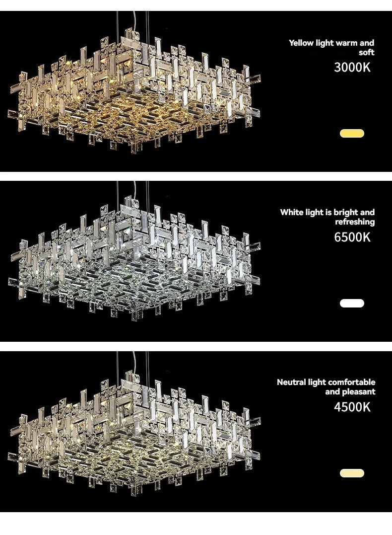 Italian Luxury Crystal Chandelier – Elegant LED Pendant Light for Living Room, Dining Room, Bedroom & Kitchen