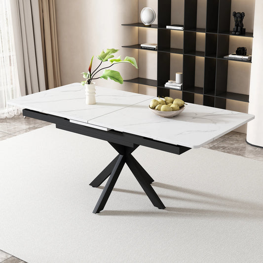 Utdragbart Matbord – Automatisk Funktion, Rektangulär Design, Modern Stil för Matsal & Vardagsrum