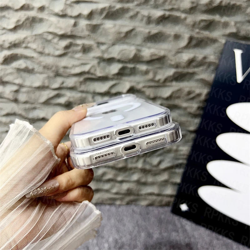 Magnetiskt Magsafe Skal – Transparent & Trådlös Laddning – För iPhone 11–17 Pro Max / Air / Mini