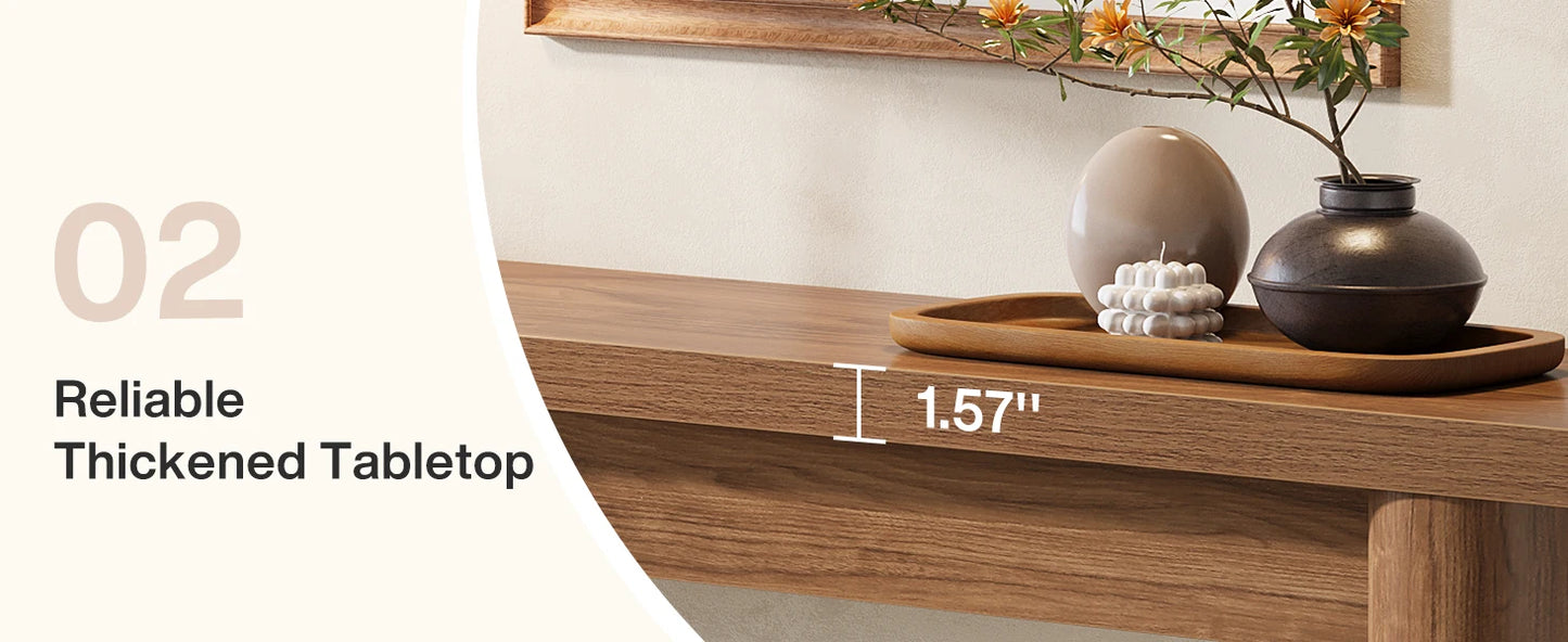 Tribesigns Konsolbord – Rustik Lantstil med Förvaring (160 cm)