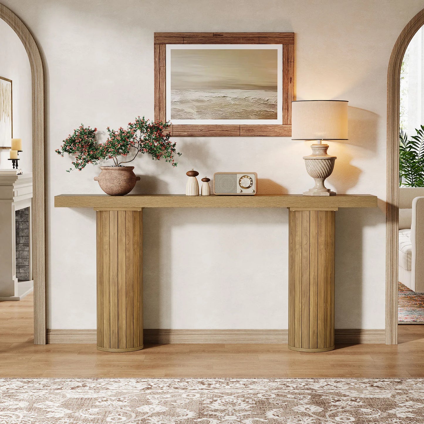Tribesigns 160 cm lantligt konsolbord – extra långt träbord för hall, vardagsrum eller bakom soffan