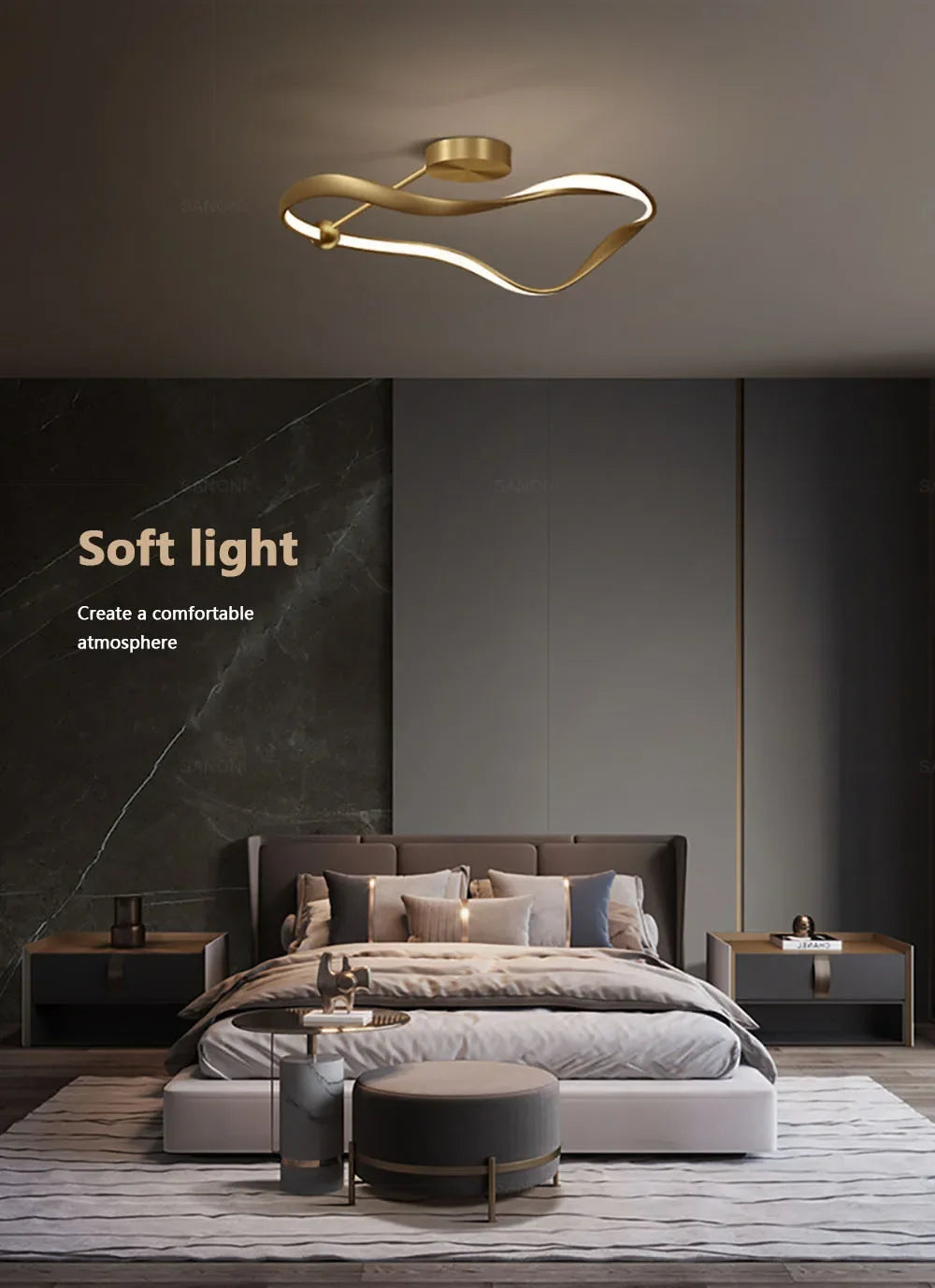 Modern LED Taklampa – Nordisk Lyx för Sovrum, Matsal & Restaurang