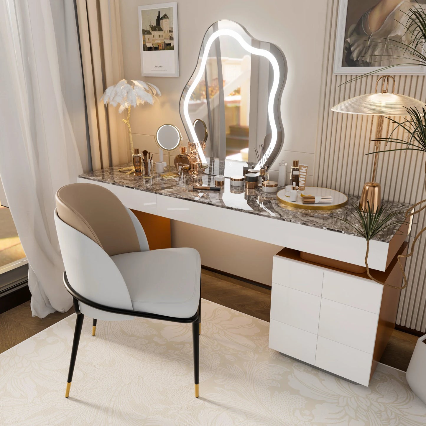 LUVODI Lyxigt Set med 2 Matstolar – Mikrofiberläder, Modern Design för Kök, Matsal och Vardagsrum