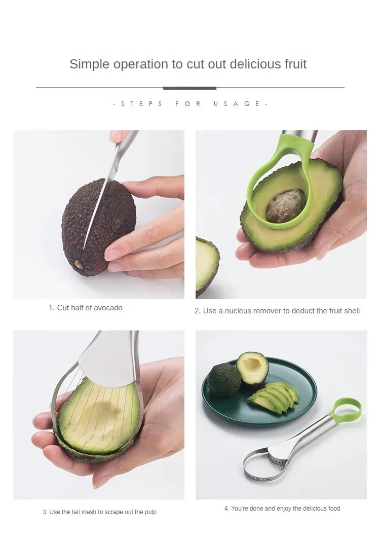 🥑 Avokadokniv i Rostfritt Stål – Frukt- & Grönsaksskärare | Praktiskt Kökstillbehör