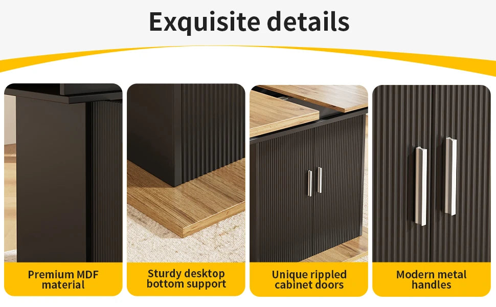 Utdragbart Matbord med Förvaring – 140 × 70 cm för Kök & Vardagsrum