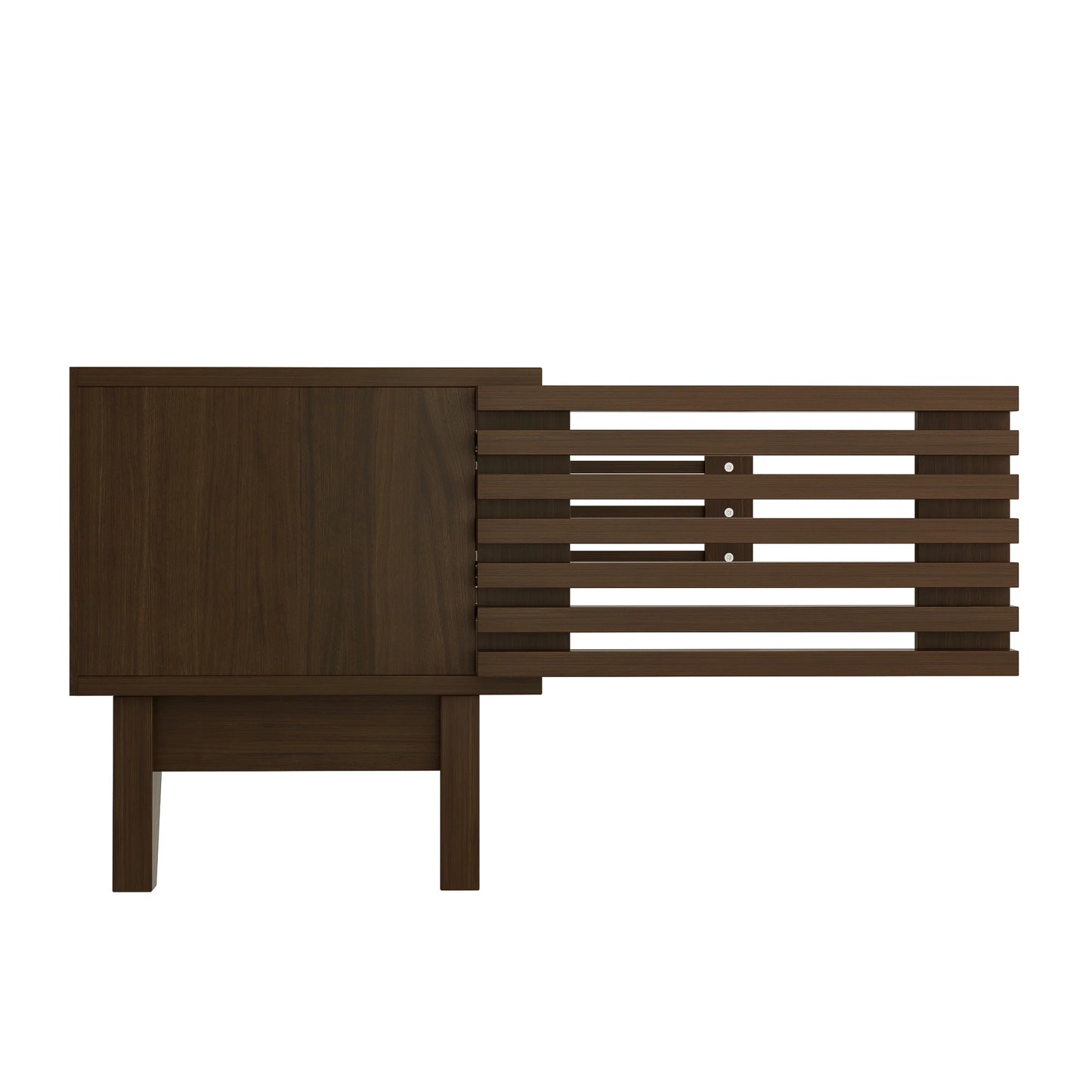 TV-bänk med låda och tre dörrar – Vintage träfinish