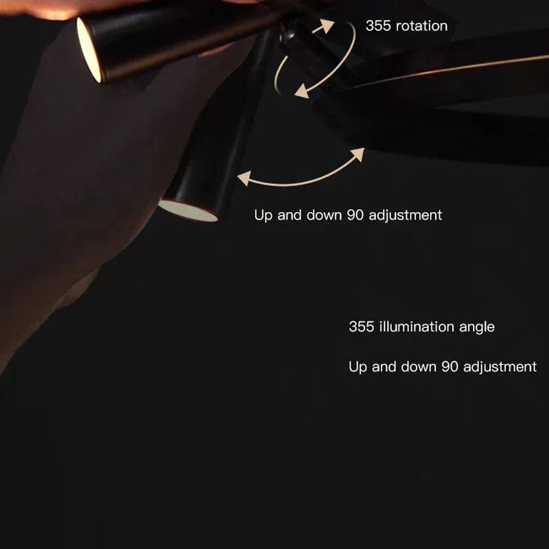 Italiensk Rund Taklampa – Modern Svart Spotlight för Hem & Restaurang