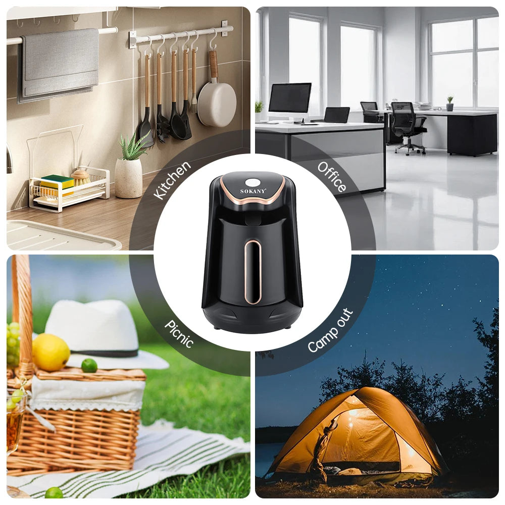 SOKANY Elektrisk Turkisk Kaffebryggare med Kopp – 600W Snabbuppvärmning