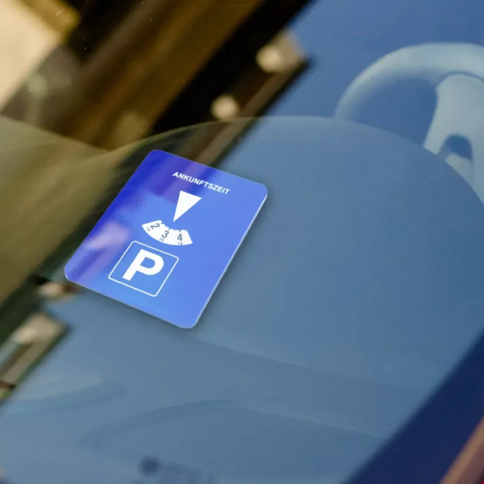 Blå Digital Parkeringsskiva – Automatisk Tidtagning – Stilren & Portabel