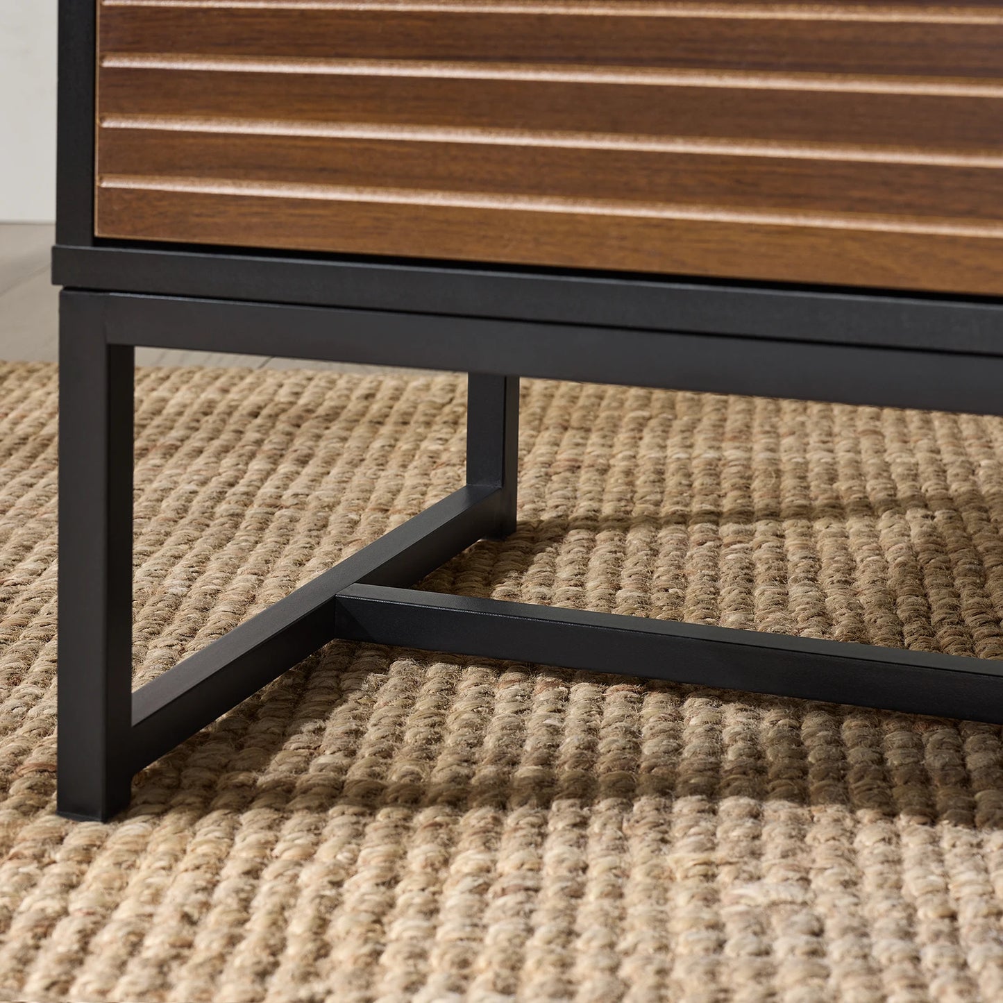 SoBuy Sängbord med 2 Lådor – Svart/Brun med Industriell Känsla (50 × 50 × 40 cm)