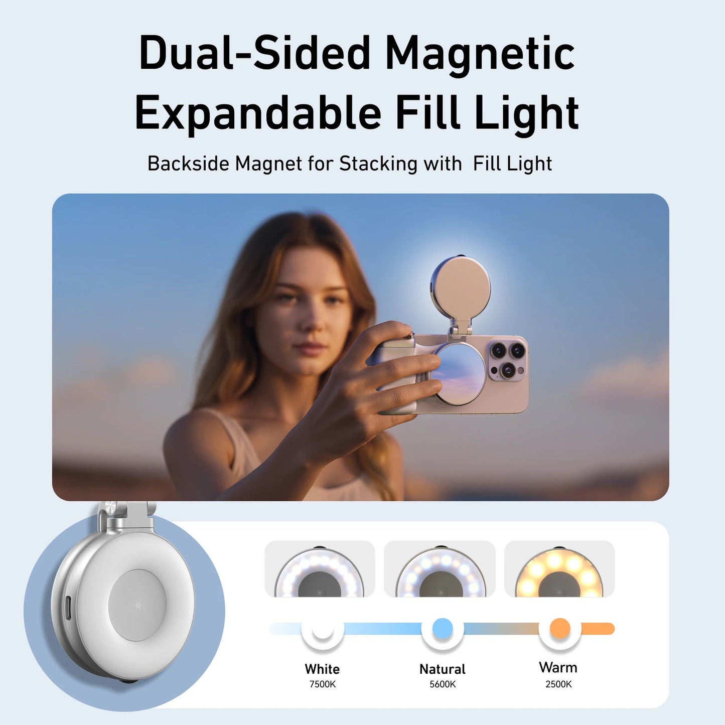 TELESIN Magnetiskt Handgrepp med Fjärrkontroll – För iPhone & Android