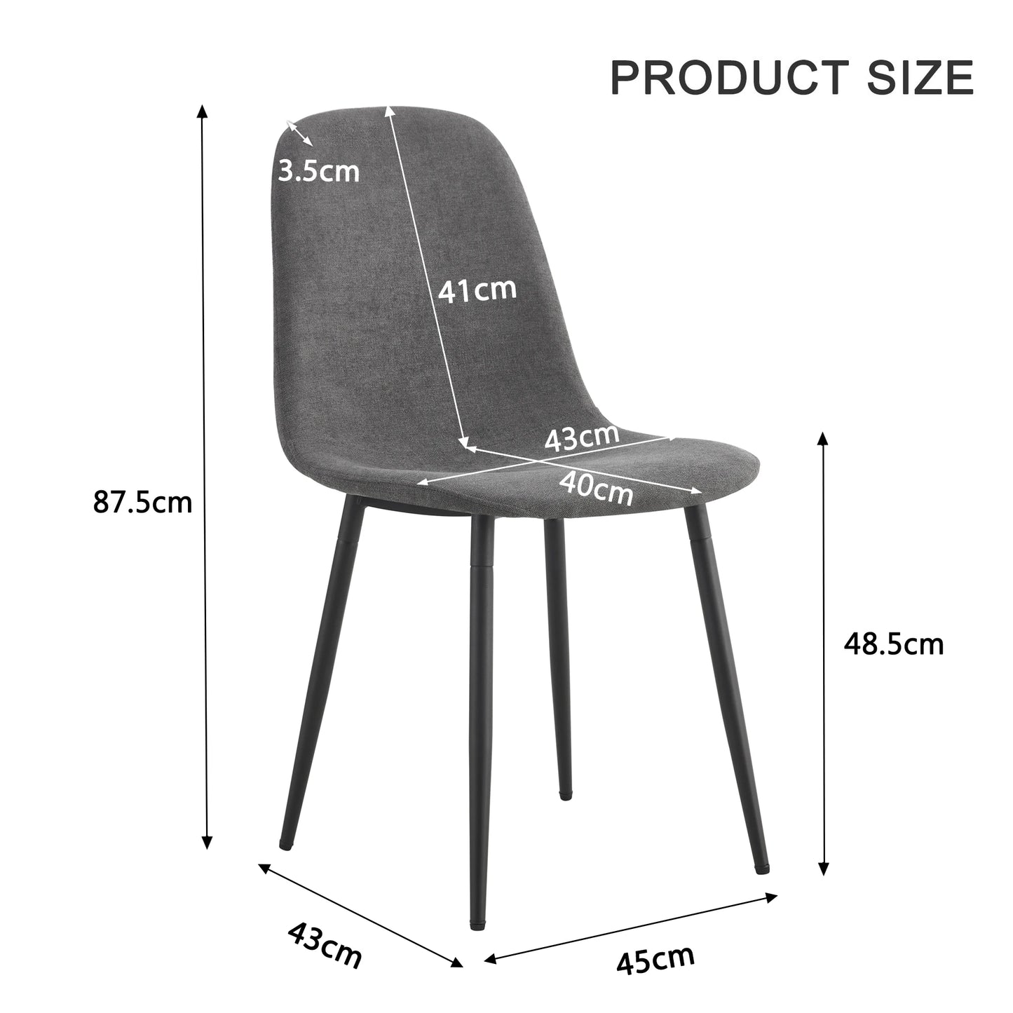 Lyxig Matgrupp (5 delar) – Grå Linnestolar & Vit Marmorbordsskiva