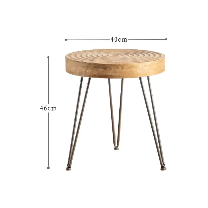 Kombinerade Runda Soffbord – Minimalistisk Design i Massiv Alm