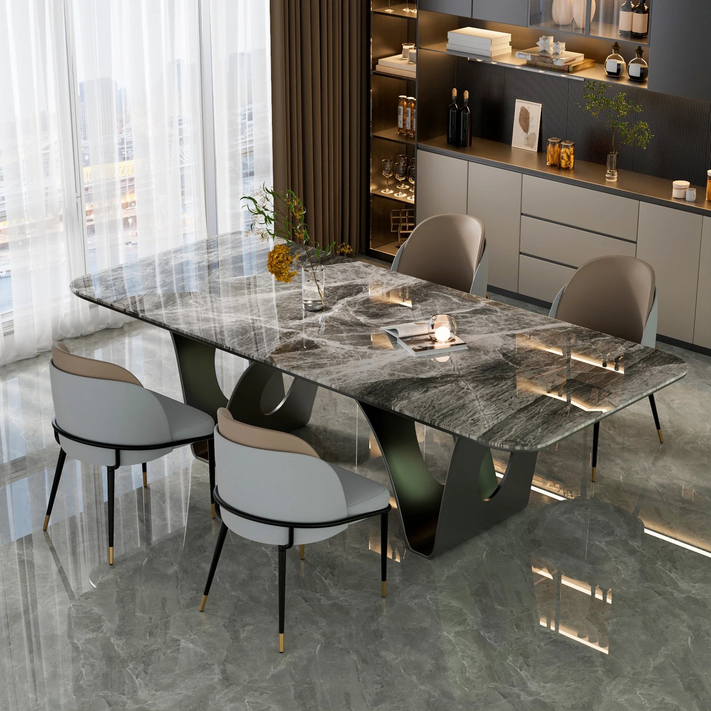 LUVODI Lyxigt Set med 2 Matstolar – Mikrofiberläder, Modern Design för Kök, Matsal och Vardagsrum