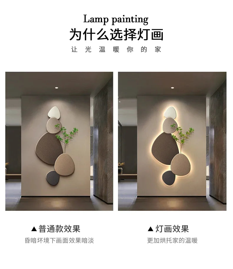 Ny stil vägglampa för vardagsrum – dekorativ målning med växtmotiv för veranda, korridor och hall – väggmonterad lampa med kontakt