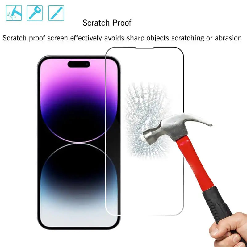 Skärmskydd i Härdat Glas – För iPhone 11–17 Pro/Pro Max – Reptålig & Stöttålig