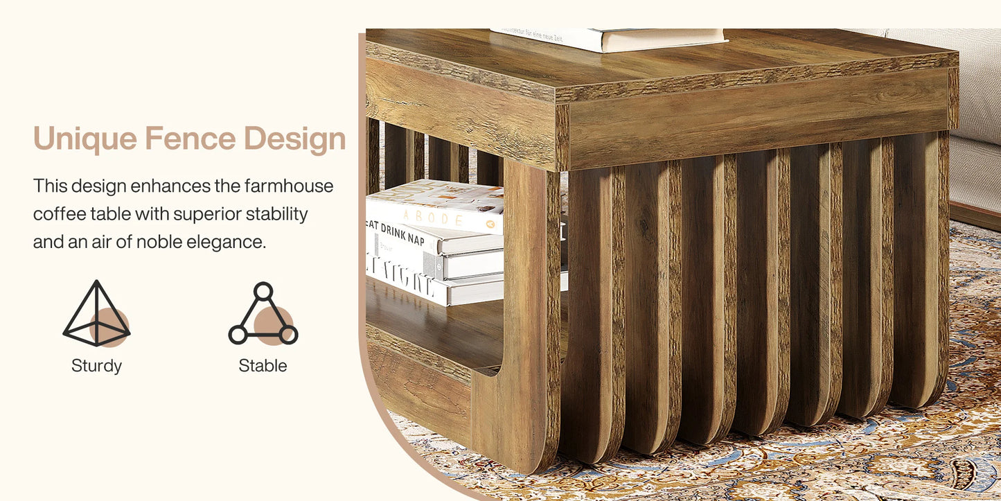 Tribesigns Rektangulärt Soffbord med Förvaring – 2 Våningar, 120 cm Bredd