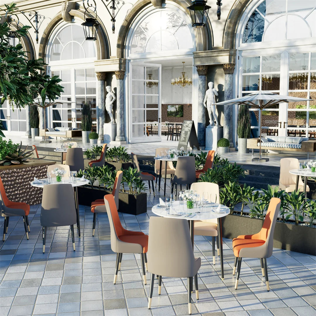 LUVODI Rund Matbord 80 cm – Lyxig Sintrad Sten för 2–4 Personer