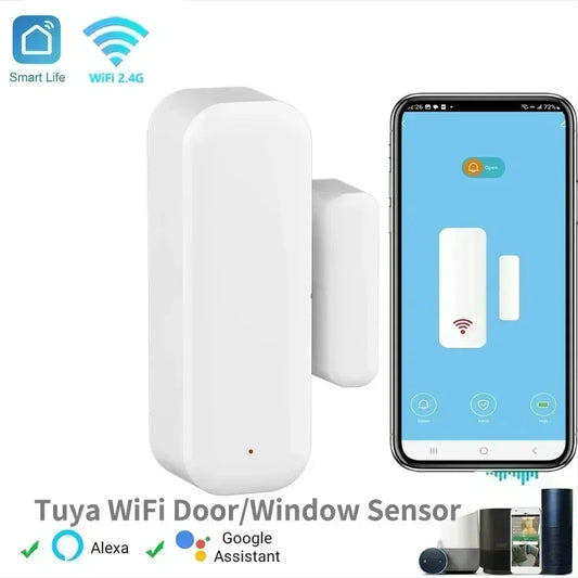 Tuya WiFi Dörr- & Fönstersensor – Smart Trådlös Detektor med Appstyrning