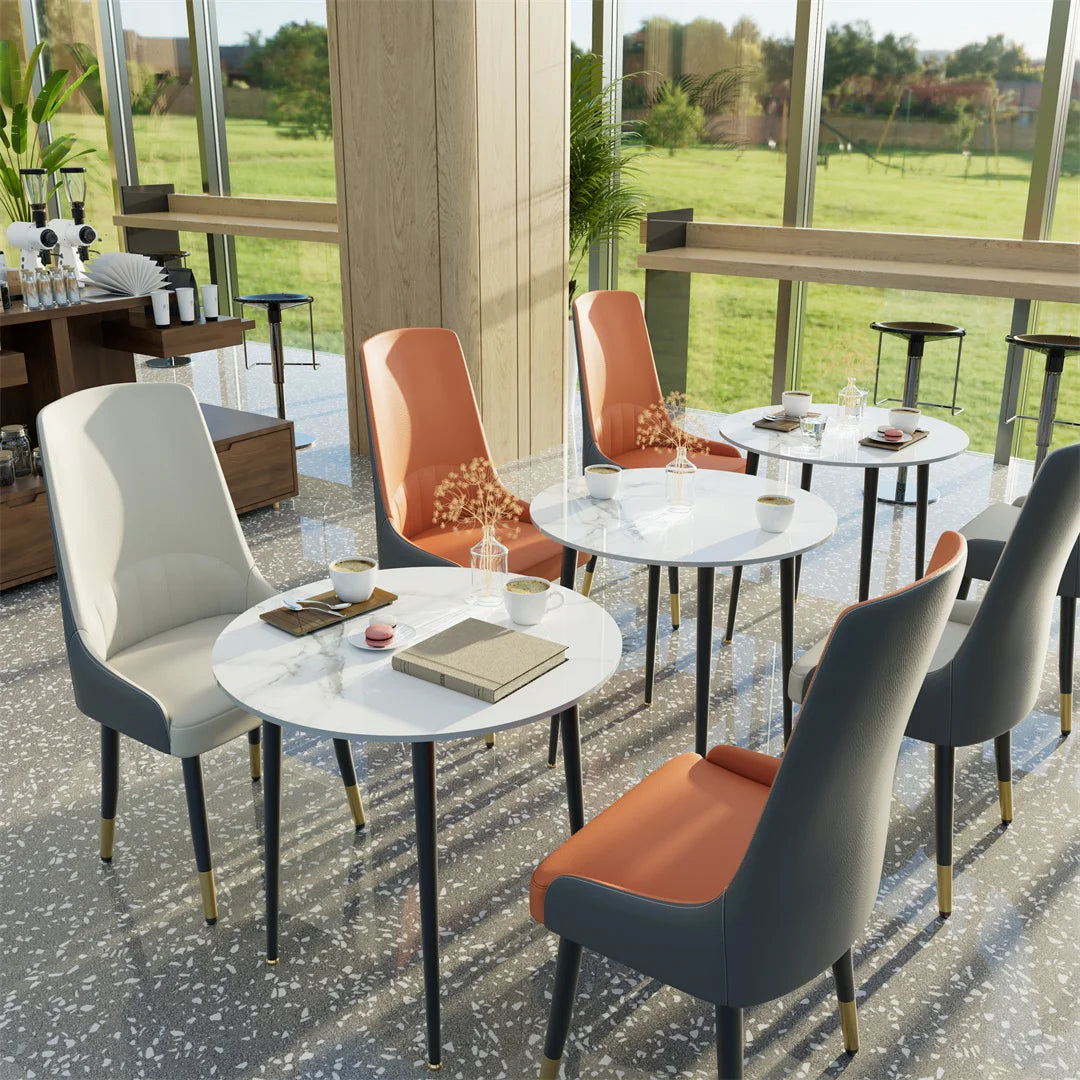 LUVODI Rund Matbord 80 cm – Lyxig Sintrad Sten för 2–4 Personer