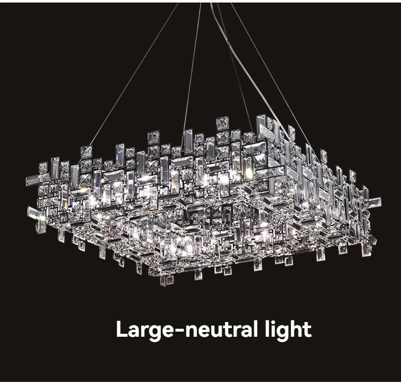 Italian Luxury Crystal Chandelier – Elegant LED Pendant Light for Living Room, Dining Room, Bedroom & Kitchen
