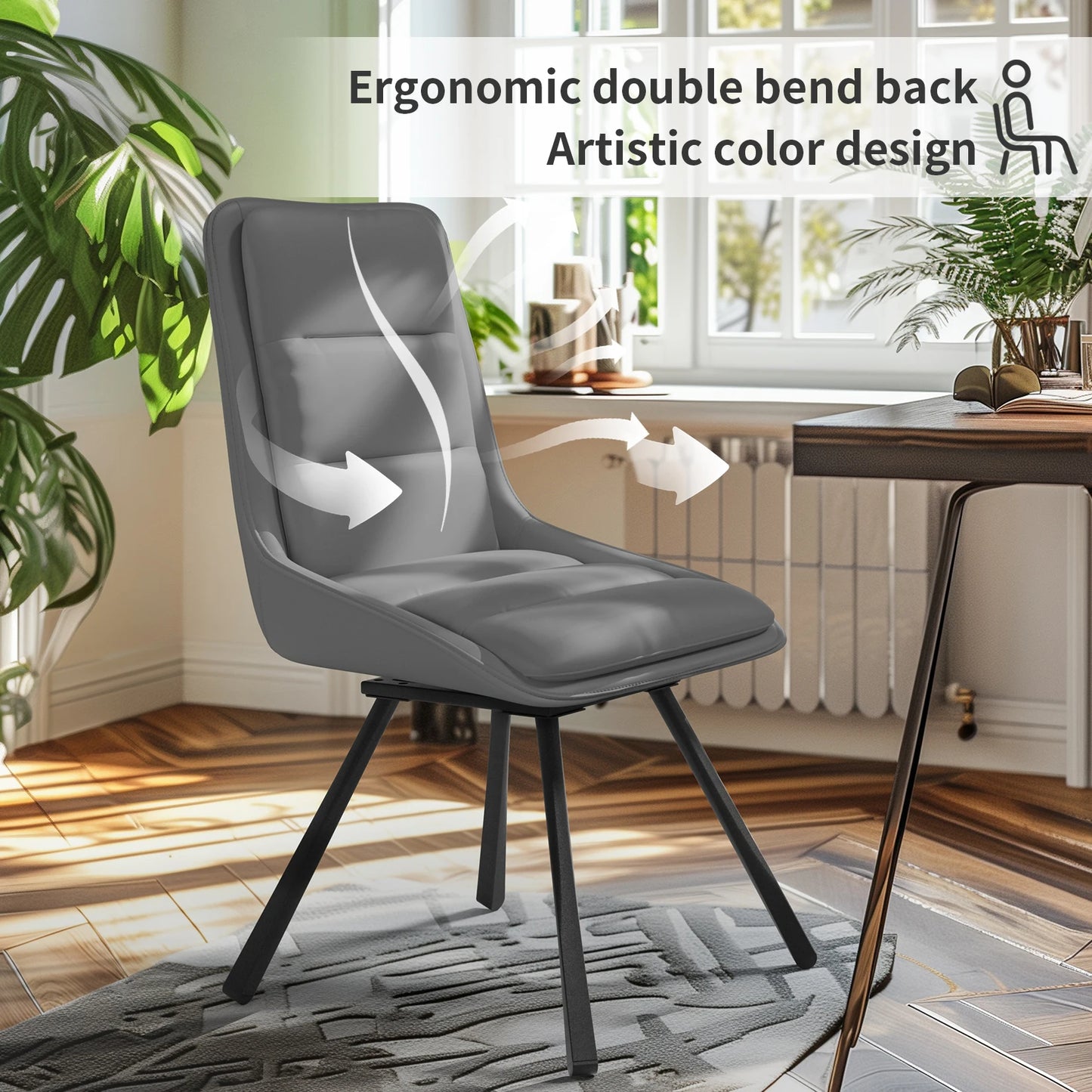 Matstolar – 2-pack med Hög Rygg & Lyxig Komfort