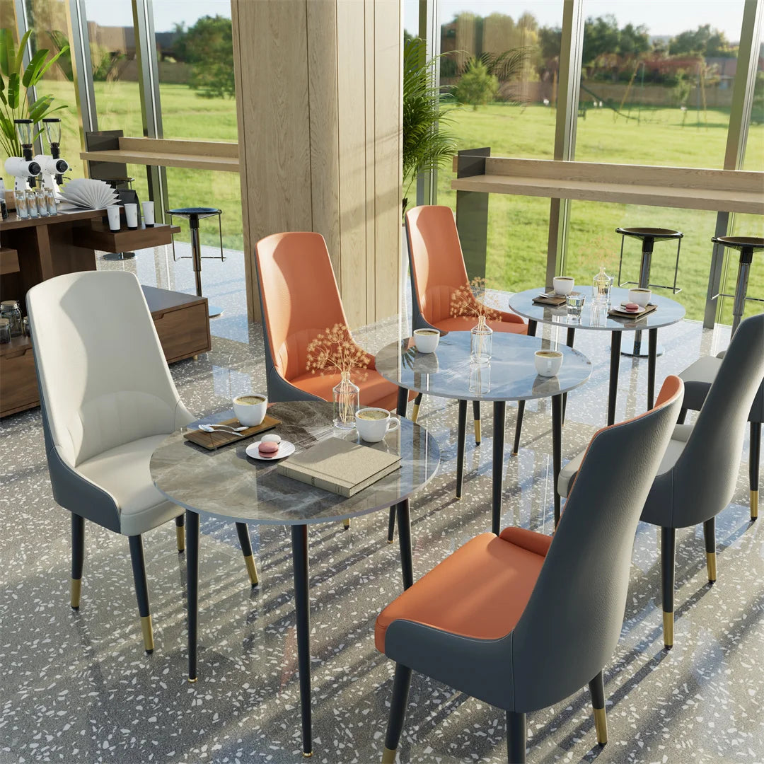 LUVODI Rund Matbord 80 cm – Lyxig Sintrad Sten för 2–4 Personer