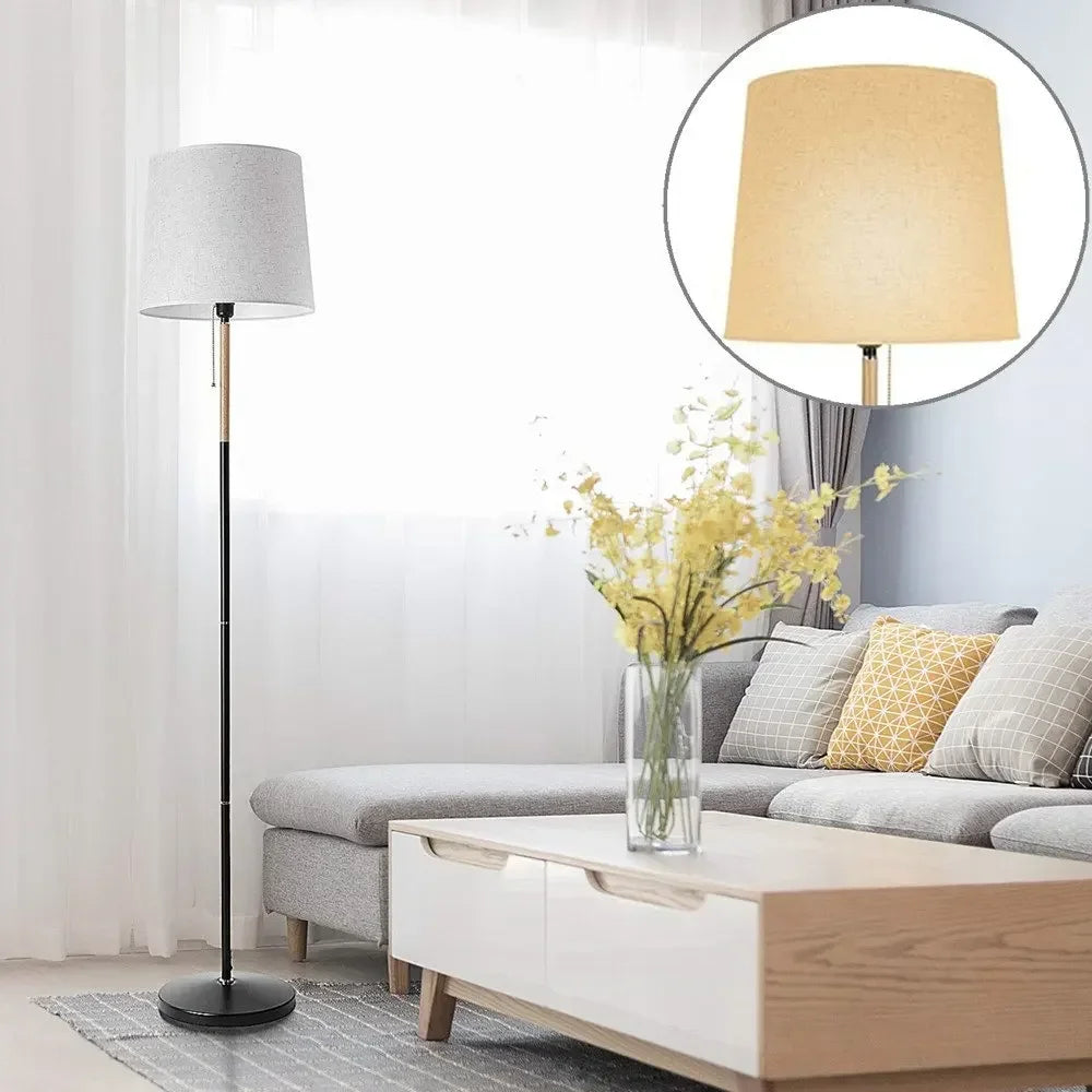 Modern Golvlampa 170 cm Beige med Tygskärm E27