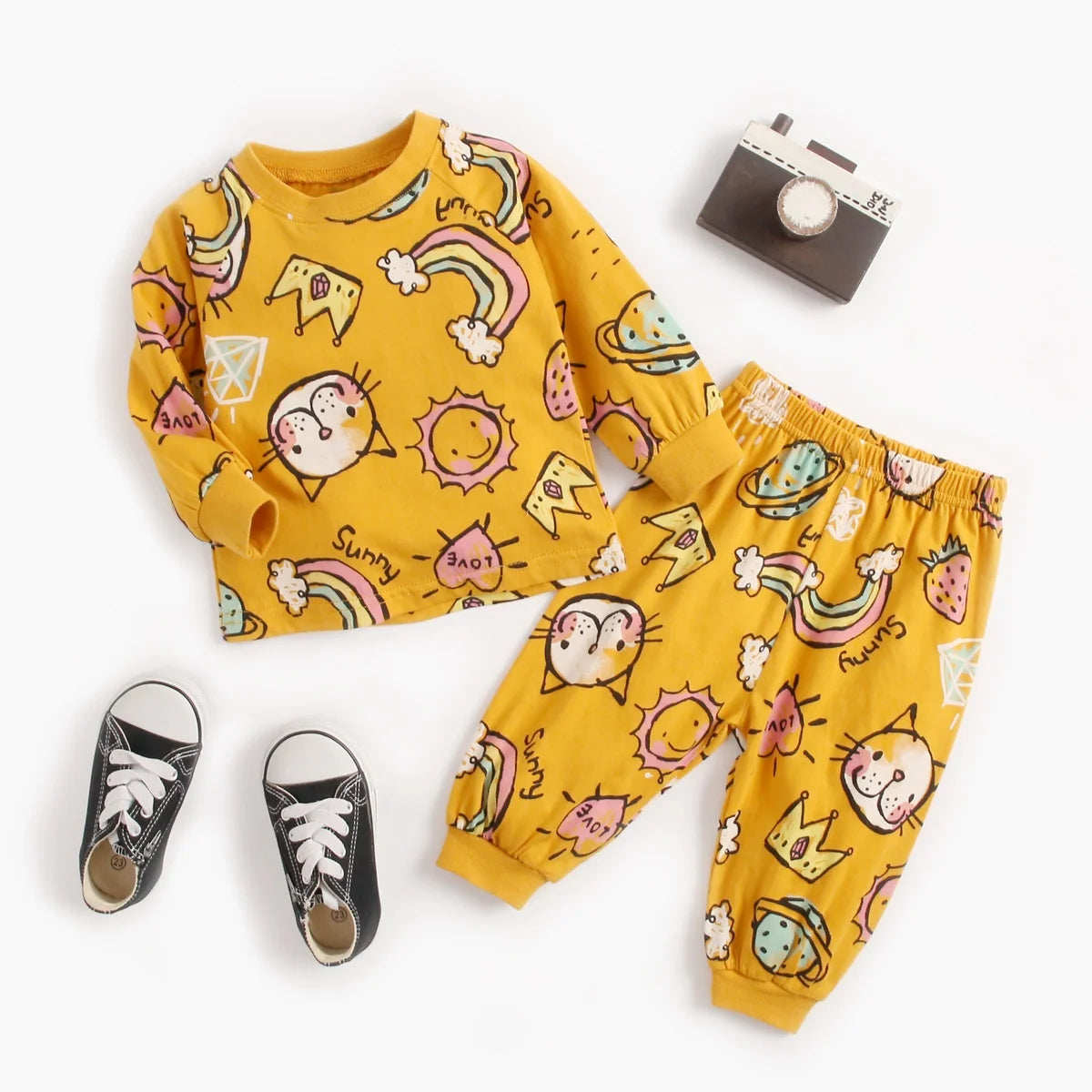 Sanlutoz Baby Pyjamas – 100% Kammad Bomull – Djurmotiv – 2-delad Set för Nyfödda & Småbarn (0–4 år)
